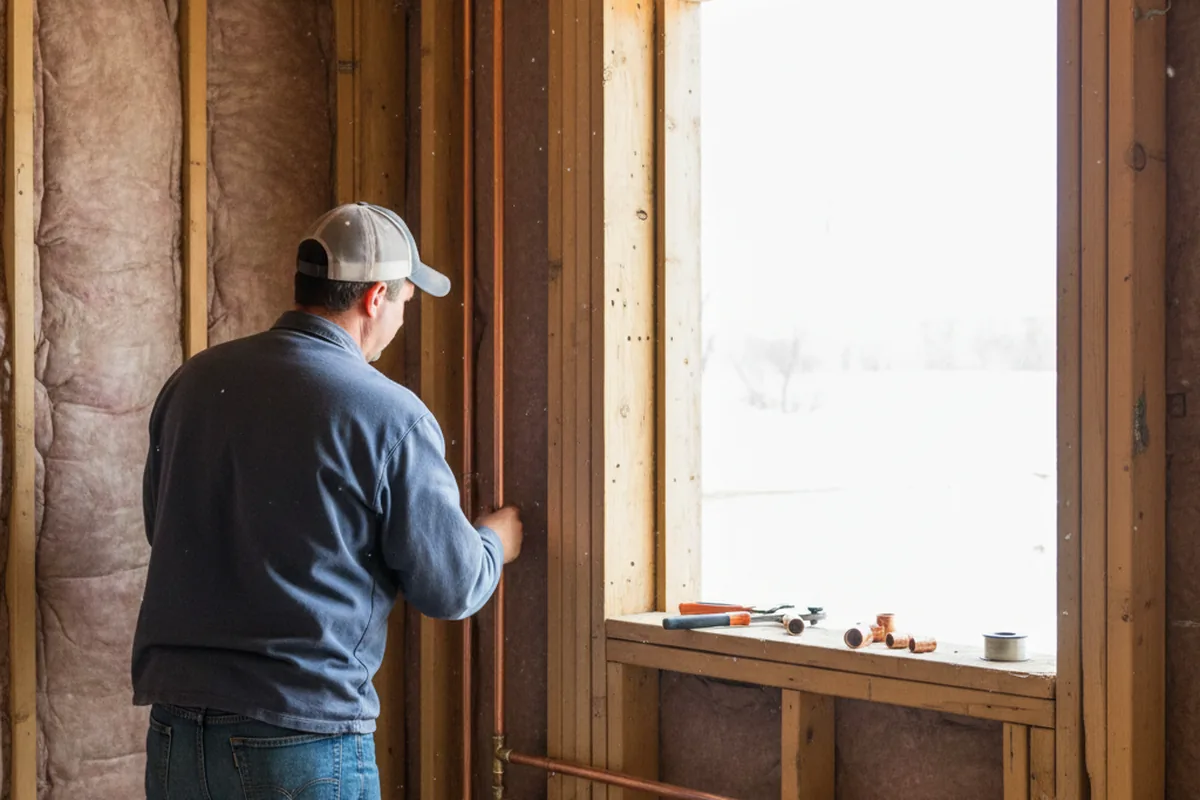 Licensed plumber running new copper supply lines in a Durango home