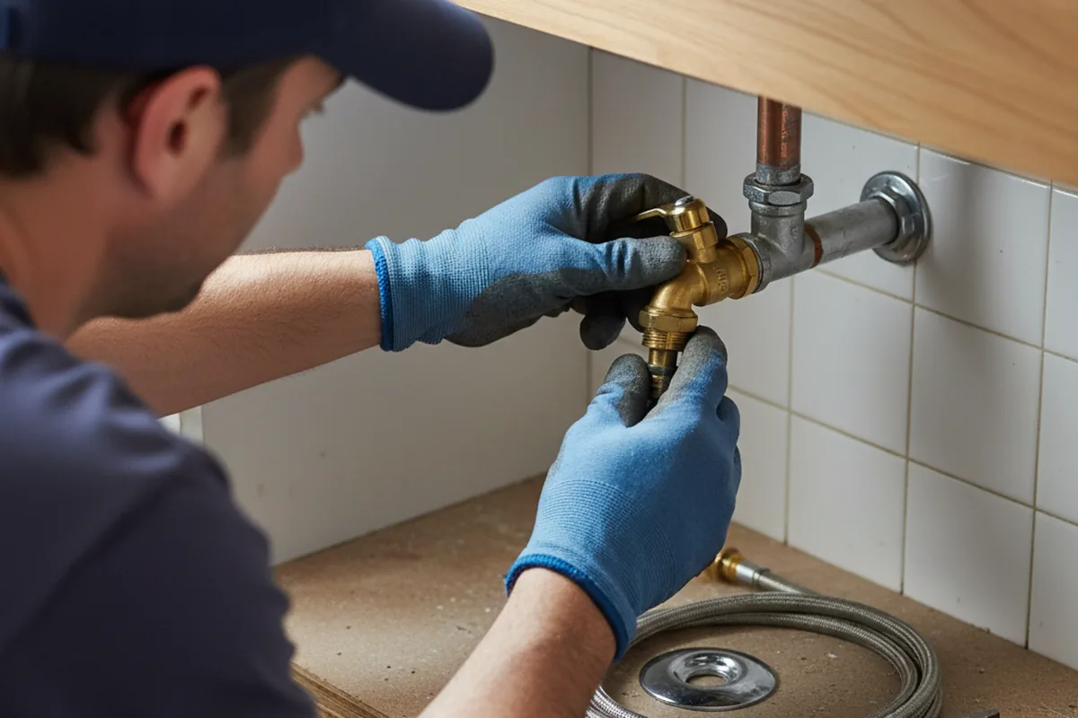 Shutoff valve and fitting work during Burst Pipe Repair in Durango